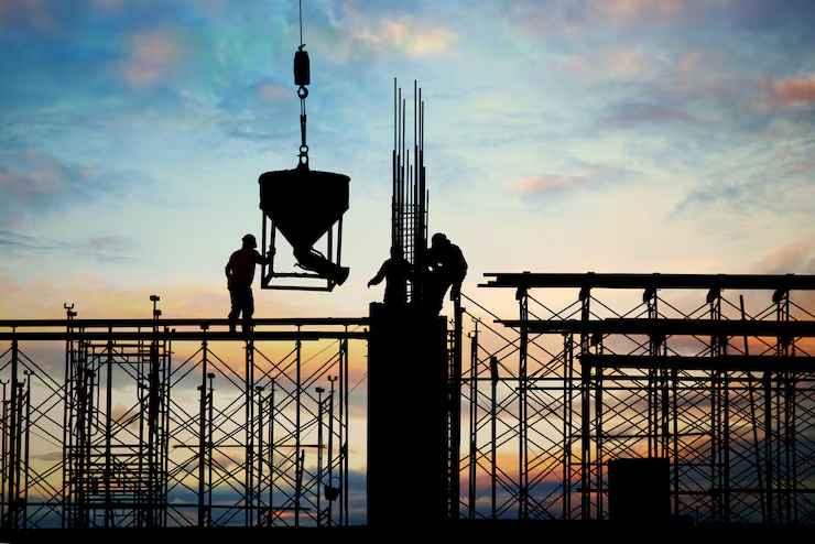 Silueta de una obra en construcción — imagen de demostración